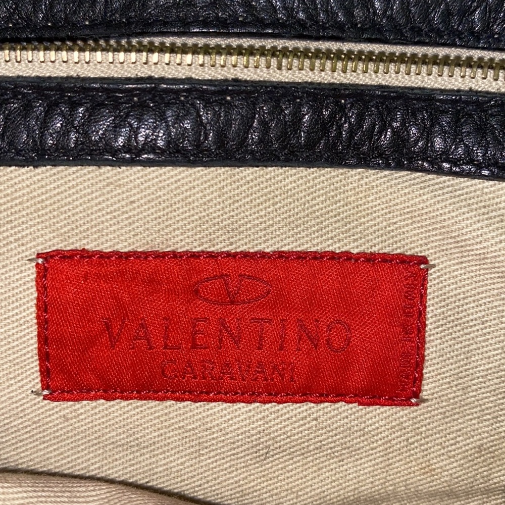 Valentino Garavani Black Leather Shoulder Bag - Picture 7 of 14